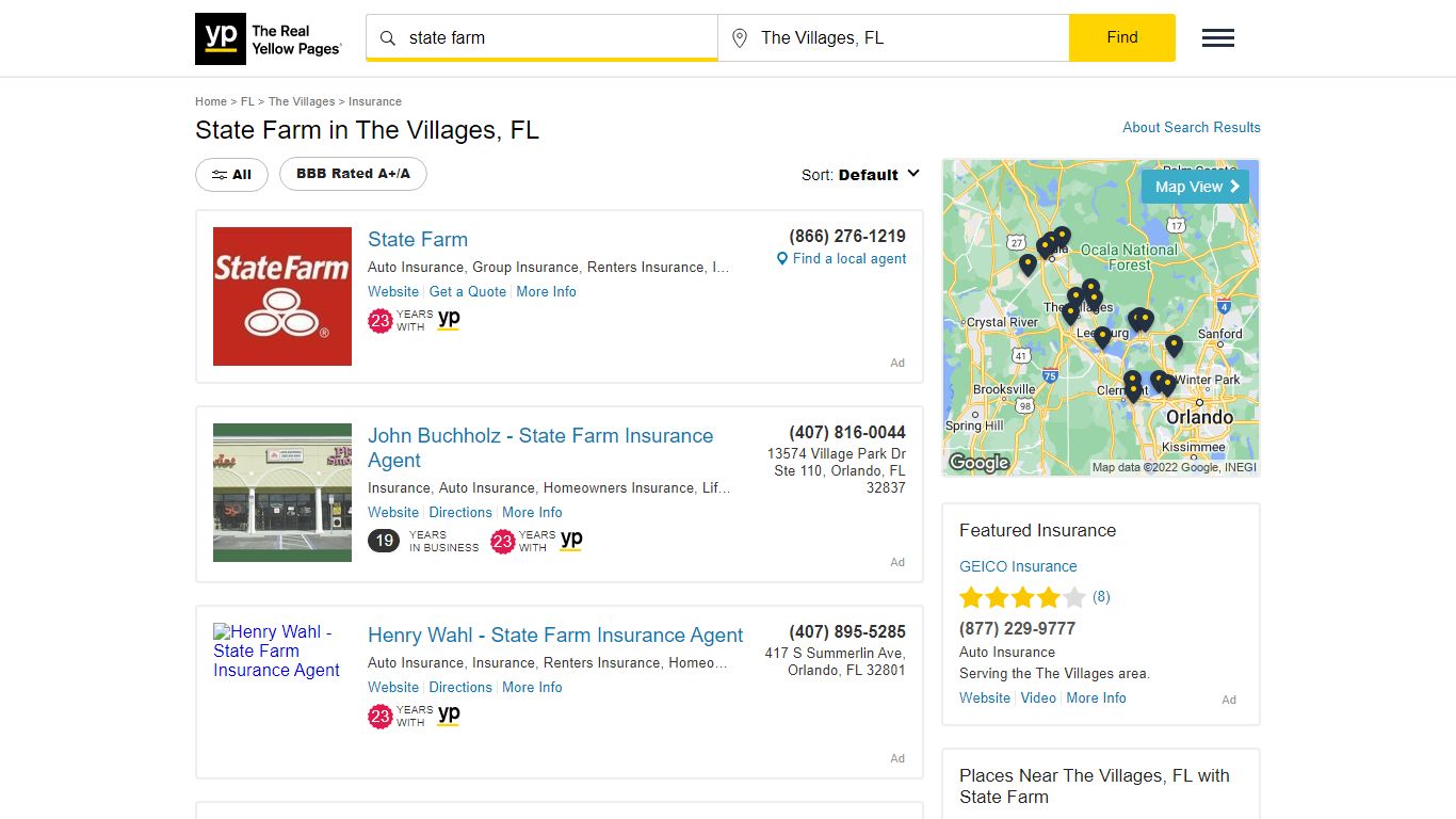 State Farm Locations & Hours Near The Villages, FL - YP.com - Yellow Pages